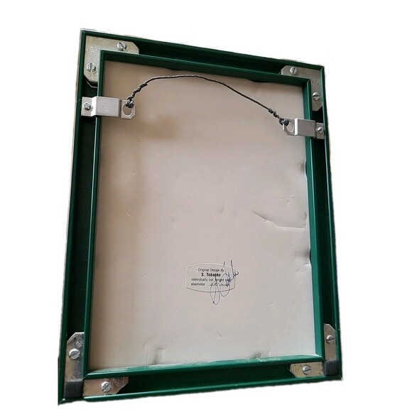 Vtg S. TOBASKO Signed Art SST Studios Ohio 3d Enameled Iris Flower Framed - Picture 3 of 8